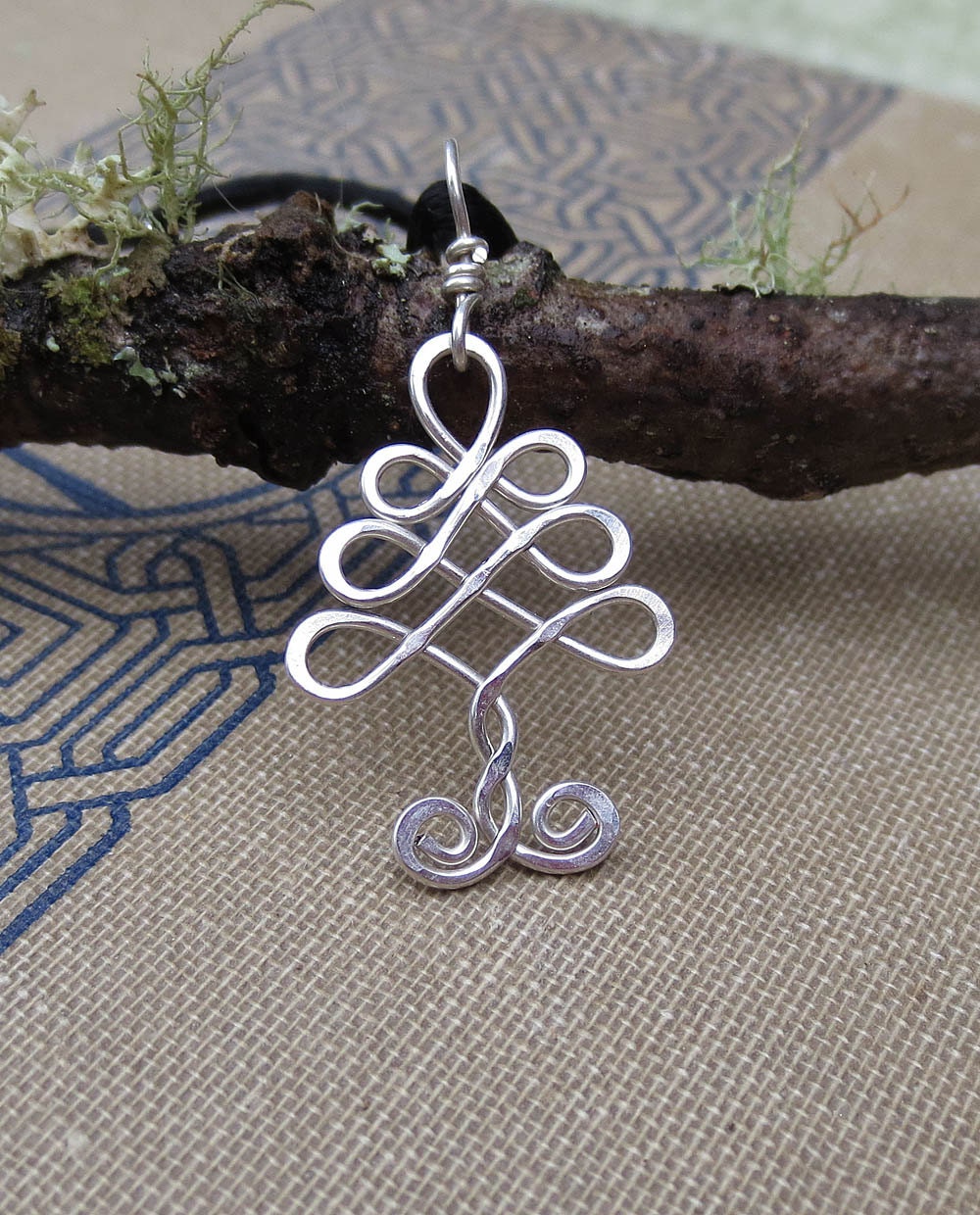 Little Celtic Tree Sterling Silver Pendant -Tree of Life -  Wire Necklace - Celtic Jewelry - Small Size Tree Necklace - Christmas Tree