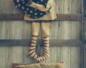 Primitive Cloth Doll Pattern Raggedy Ann EPattern Needle Punch Chicken Pillow PDF Handpainted Fabric Folkart Folk Art Hickety Pickety  AS7