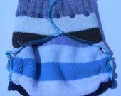 Nifty Nappy One Size Woolie Wrap Cloth Diaper Covers Browns/Greys/Whites Stripes