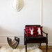 Deer and Bear Decorative Pillow Set on Red and Black Gingham Fabric
