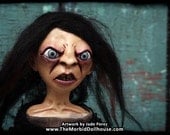 Grumpy Handmade Creepy Wife Doll Mrs. Finkleroy - The Morbid Dollhouse