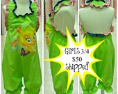 Girls Halter Romper Short Romper Tinkerbell Ruffled Halter Romper Girl 3/4t 3t 4 t
