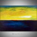 ORIGINAL Abstract Painting Blue Yellow LARGE Modern Wall Art Oil Painting - HORIZON 40x28 Fine Art by BenWill