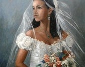 Custom Wedding Portrait of Bride -Bride Portrait Painting 18x24in