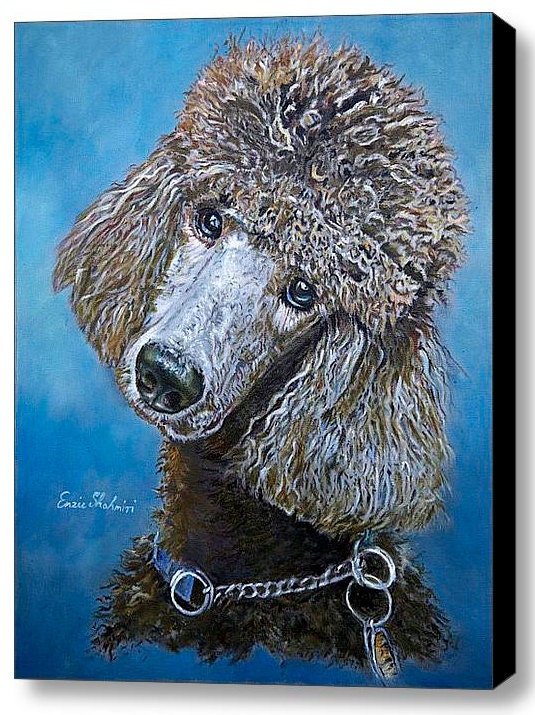 Custom Pet Portrait Poodle - Poodle Dog Canvas Print 14x18