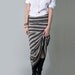 Long Skirt Maxi Stripe Womens Clothing Gray Cream LAST ONE