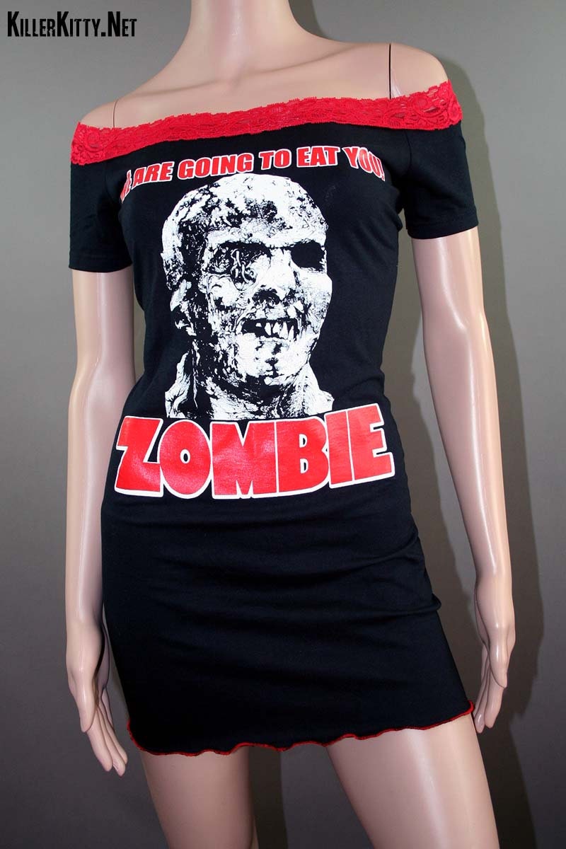 Zombie Off Shoulder Lace Horror Movie Dress Tunic