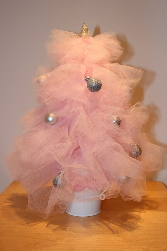 SALE Elegant Pink Tulle Christmas Tree Table Decoration TABLE TOP Il_570xn