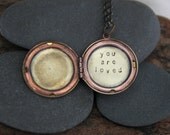 you are loved . a (whispered) hand stamped soul mantra locket