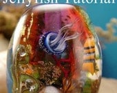 Lampwork Glass Bead Tutorial Jellyfish Seascape - Aquarium Focal Instant Download