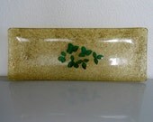 Vintage Resin Gold Glitter Strawberry Leaf Tray