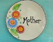 Mother's Day Plate- Decorative Pottery Plate for your Mom- Colorful Flower Plate