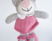 Handmade Knitted Plush Kitty Toy