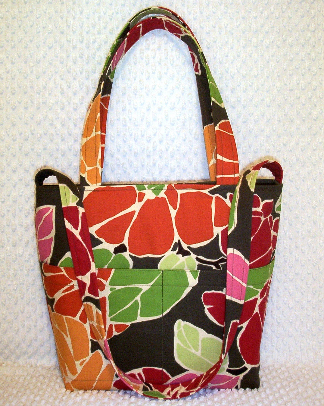 Floral Tote Bag Cotton Canvas Tote Satchel Bag Hobo Purse Versatile Shoulder Strap and Hand Straps