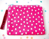 polka dot coin purse, small, childrens accessory, girl women, pink spot