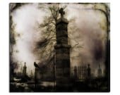 Crow Art Image, Gothic, Halloween Art, Corvidae, Graveyard - Eerie Gate