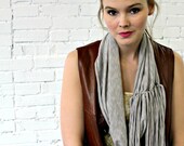 Jersey Knit Fringe Infinity Scarf