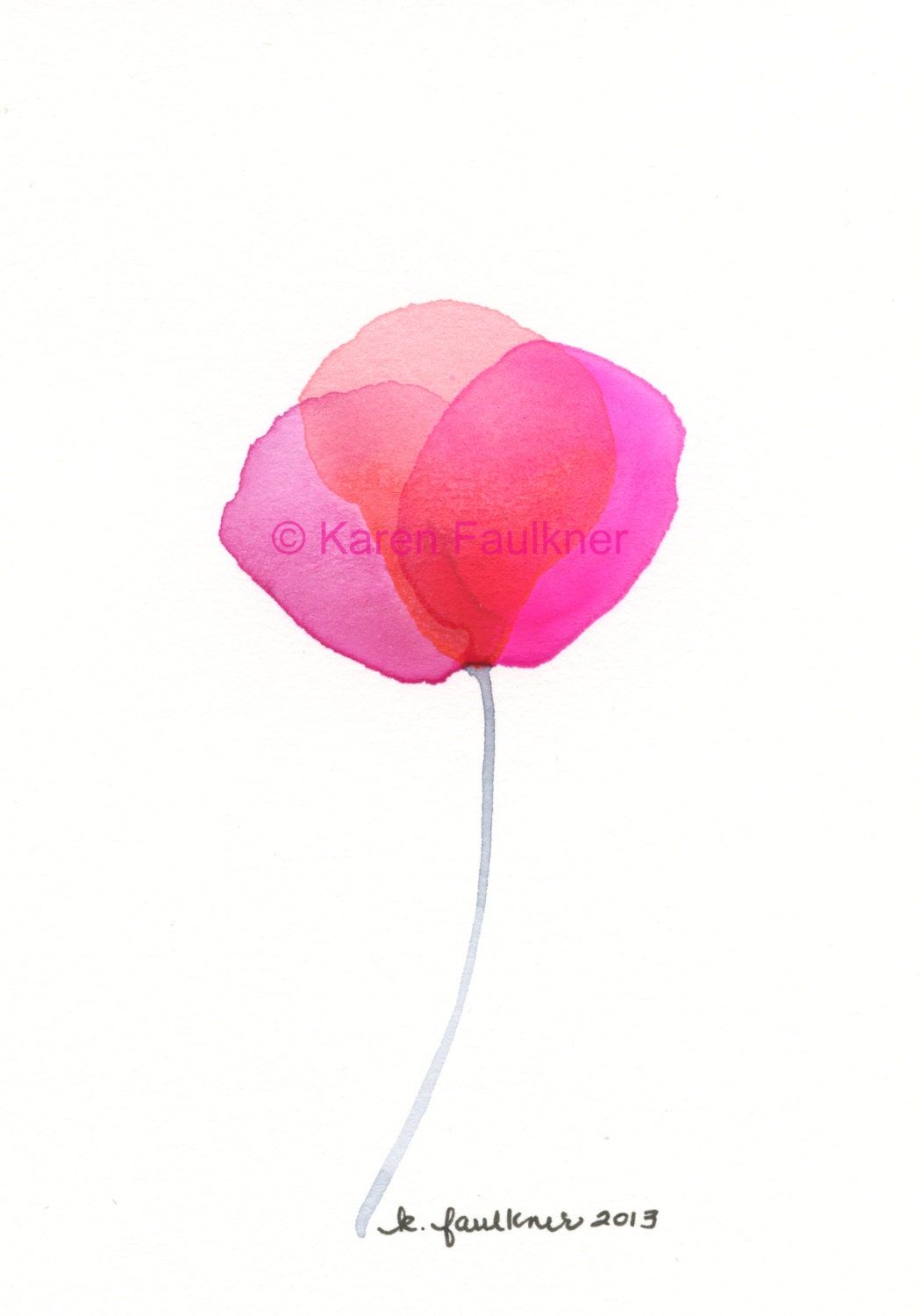 Art, Painting, Original Watercolor Painting: Paper Petals