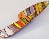 Original Art Earrings - Hand painted artwork with Acrylic paint and India ink "Layers of Nature "