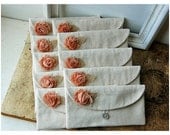 burlap bag clutch set 3 4 5 6 rustic wedding rose color choice purse Personalize Bridesmaid party Custom Pouch gift MakeUp tagt team