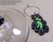 Green Bean Cat Monster - Feeping Creatures wine charm