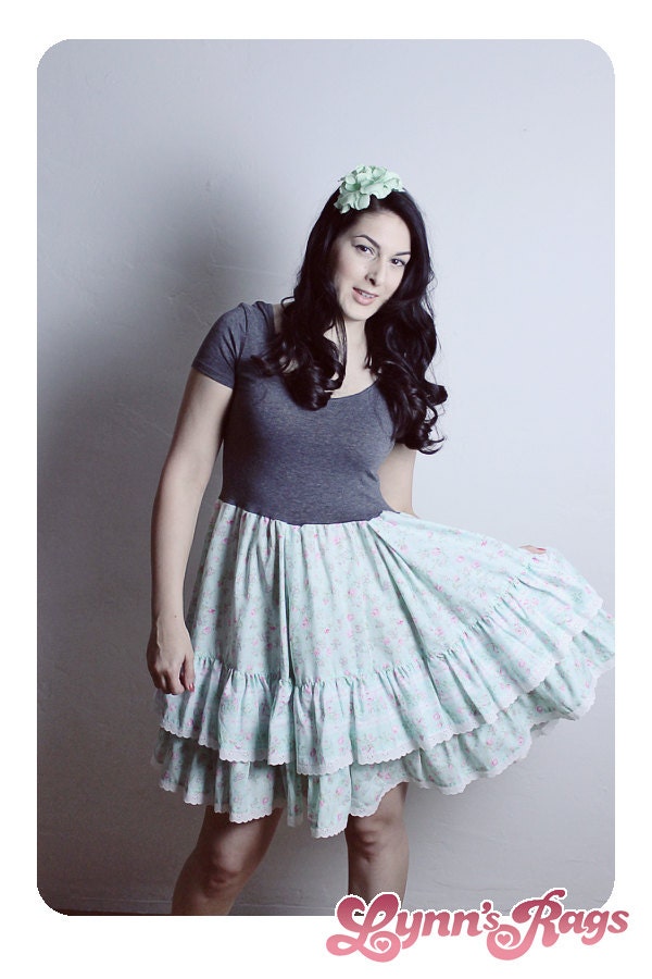 Diy Aqua Pink RUFFLE Baby Doll DRESS Bow Birthday Party Handmade