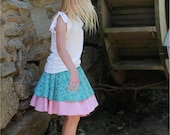 PDF Sewing Pattern - Flora's Twirl Skirt - Easy to Sew Double Layer Flounced Skirt - Doll size to 14 tween