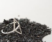 Double Montagne silver ring,