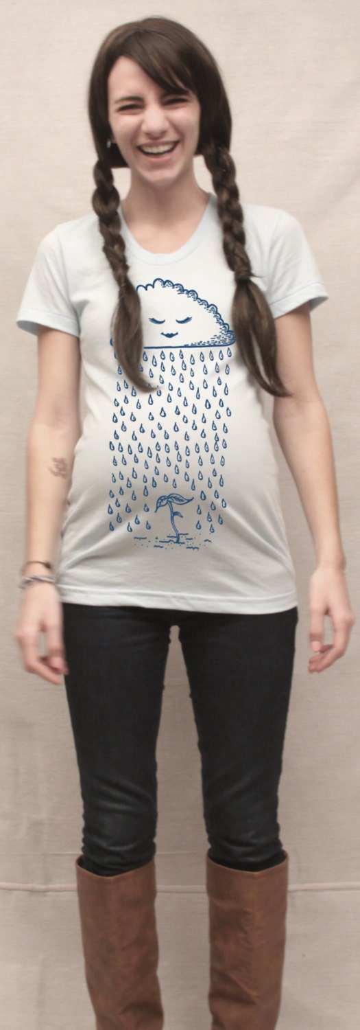 Lil' Sprout Maternity Tshirt in Light Blue (Made in USA)
