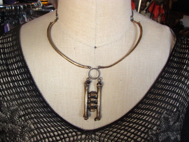 Choker Bone & Crystal Torc Divination Necklace