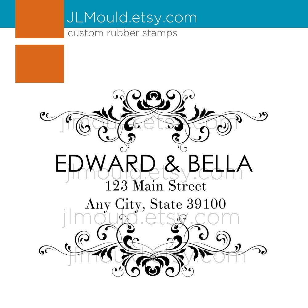Custom Rubber Stamp Fancy Family Names Invite Return Address Wedding DIY Save the Dates 0015