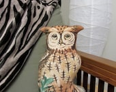 Western Screech Owl. Wonderful handmade owl pillow from the 70s
