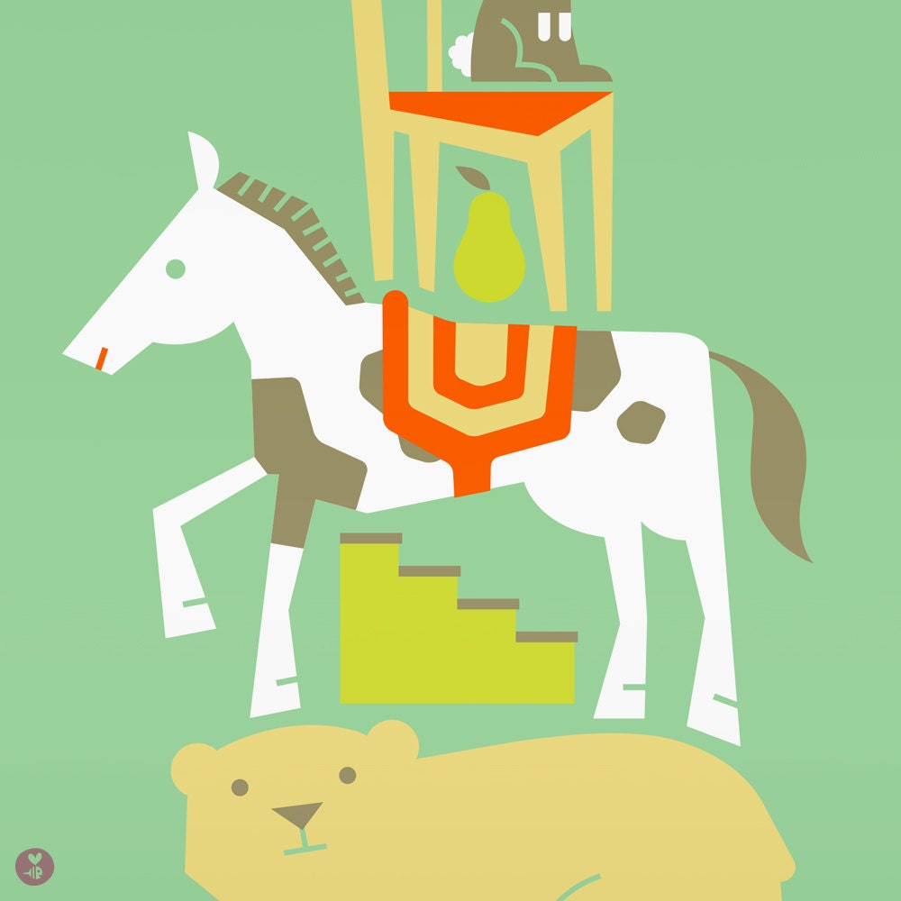 hare chair pear mare bear limited edition print