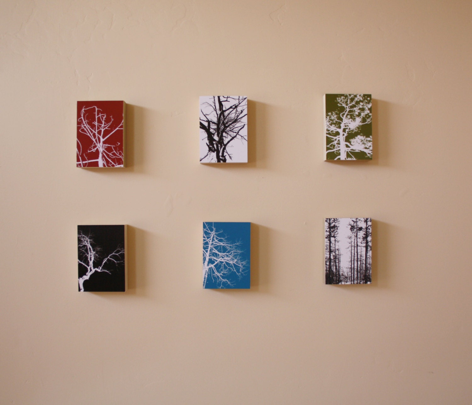 Tree Silhouettes - Series 4 Print Pack - 6 MOUNTED 5 x 7 Prints - Modern Design