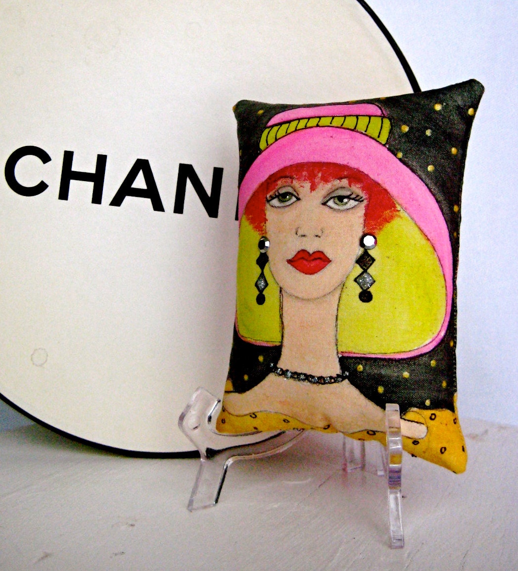 SOUTHERN BELLE PILLOW, Hand Painted Decorative Pillow,  Fun Quote on Back, Girlfriend Gift, Shopaholic