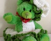 SALE - Stuffed Teddy Bear with Crochet Clothes Kid Friendly Little Teddy Bear