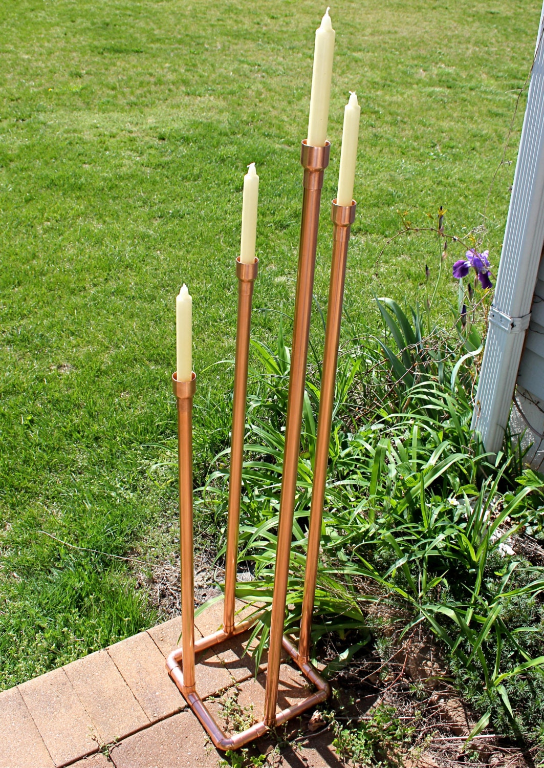 43" Copper Floor Candle Holder