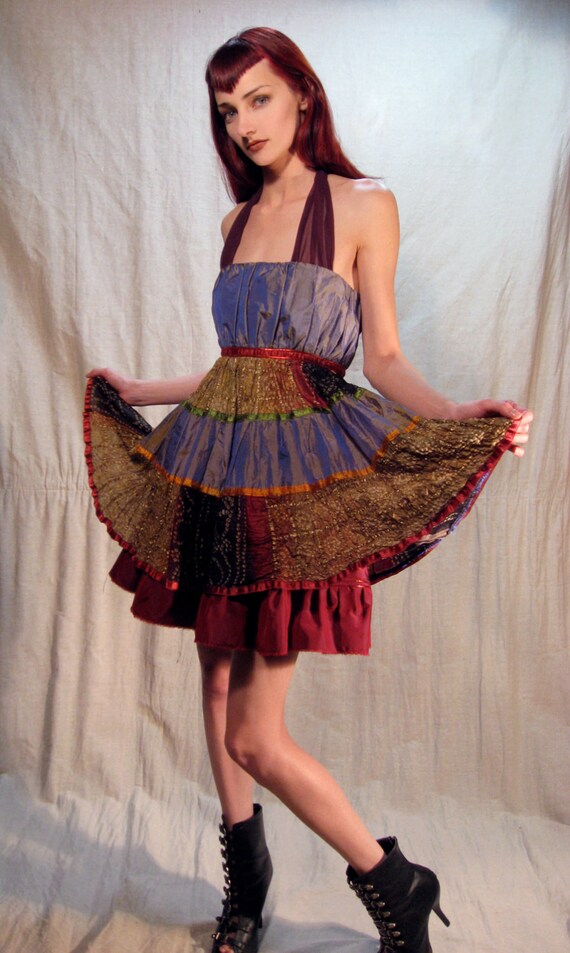 Dark Metallic Babydoll Dress XS