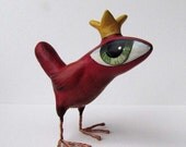 Paper Mache - Art Sculpture - Abigail - A Big Eyed Bird