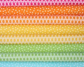 Super Spring Remix Polka Dots quilt or craft fabric bundle by Ann Kelle for Robert Kaufman- Fat Quarter Bundle, 10 total