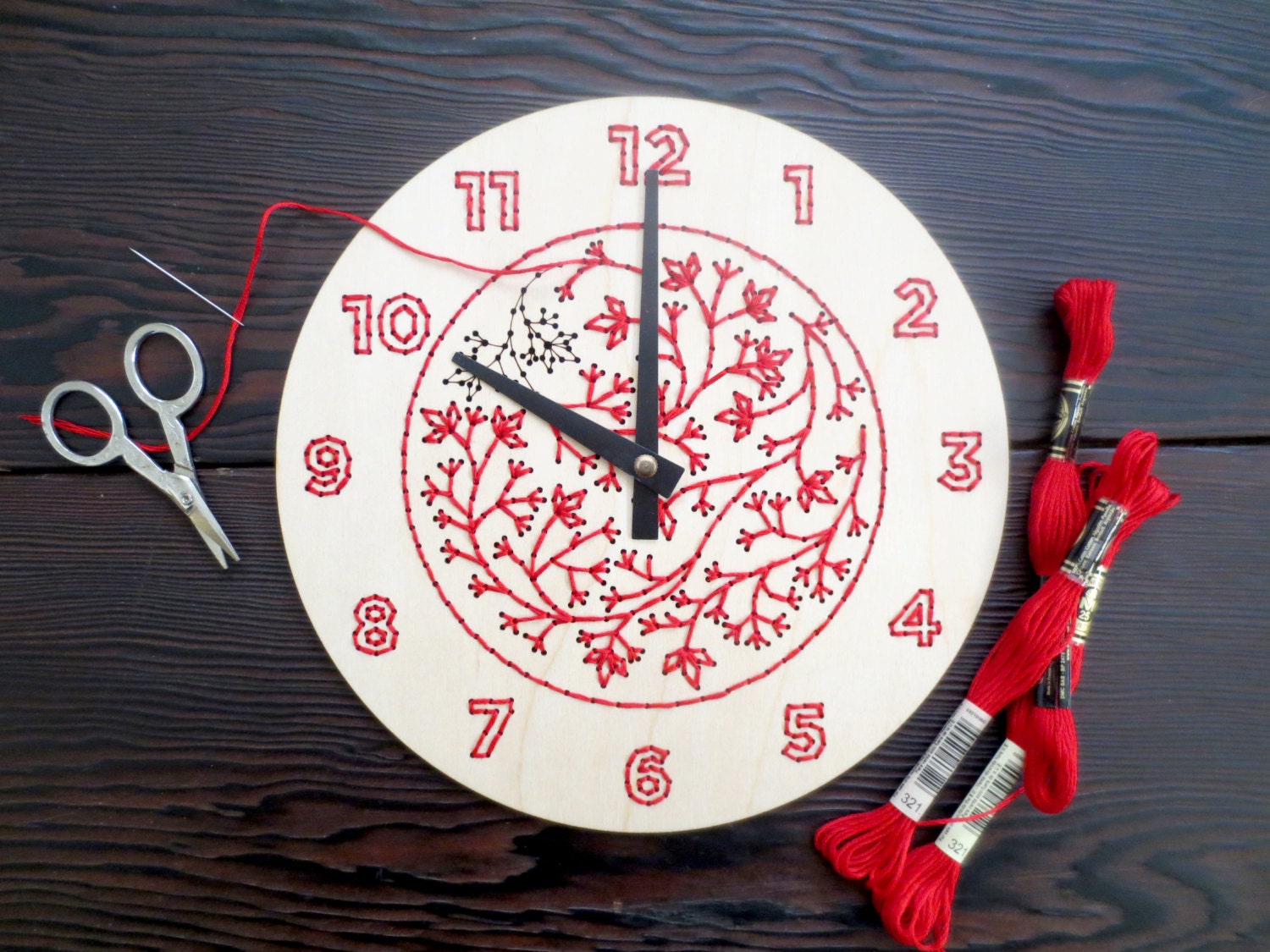 DIY Embroidery Wood Clock Kit