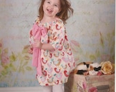 Whimsy Couture Sewing Pattern Tutorial ebook Threequarter Long Sleeve -- Bodacious Bow Peasant --Dress 0m - 12 girls PDF Instant