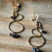 Vermeil Gold  Metalwork Earrings with Freshwater Pearls and Vintage Czech Glass Beads