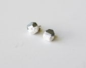 white silver dipped earrings