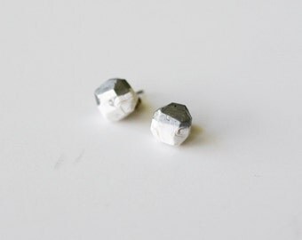 white silver dipped earrings