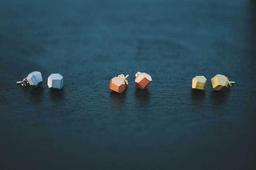 gold geo earrings