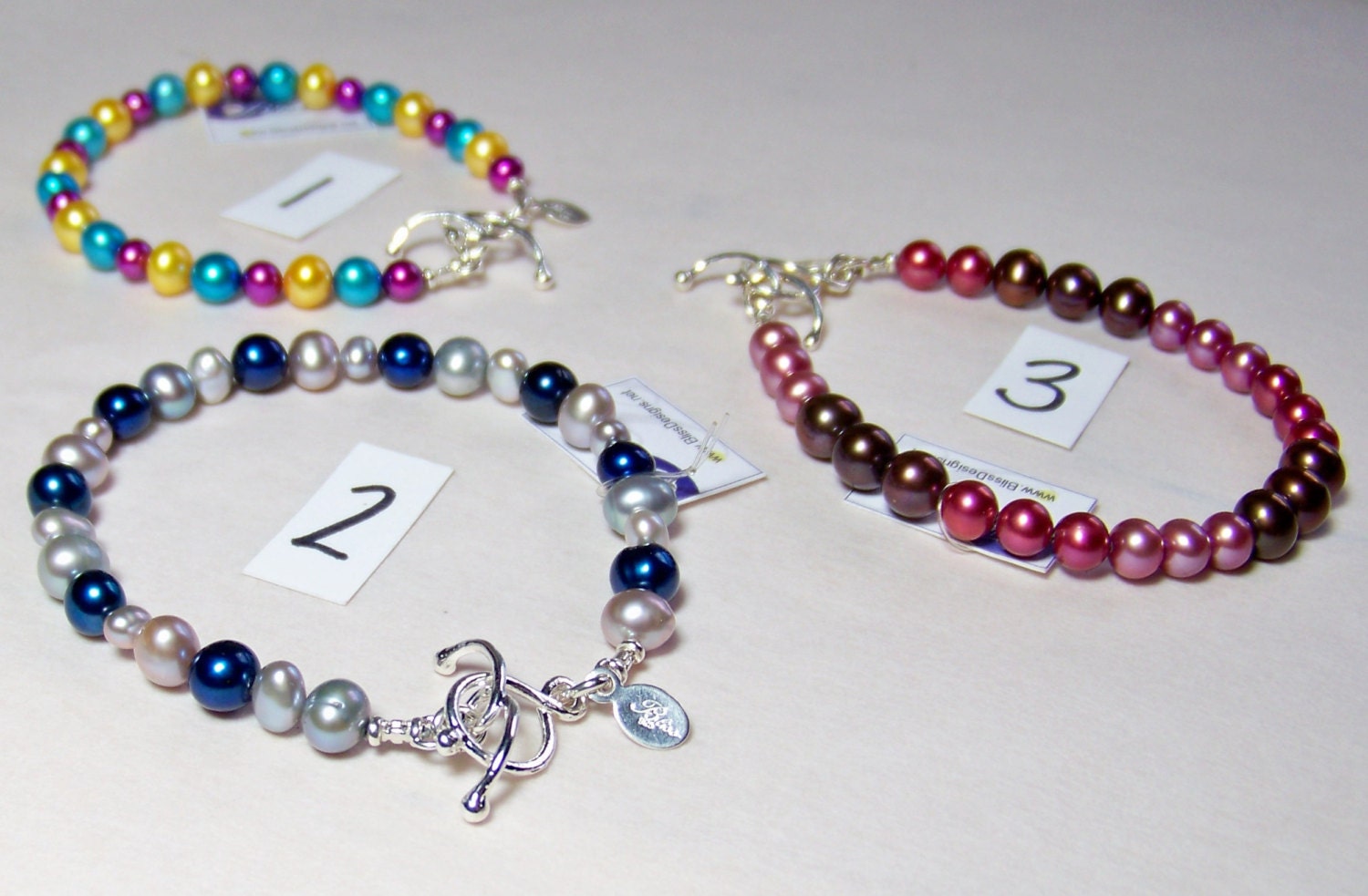 Freshwater pearl and sterling silver bracelet