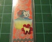 Kupcake Kitty Bookmark in Protective Poly Sleeve, Cat, Kitten, Feline, Meow