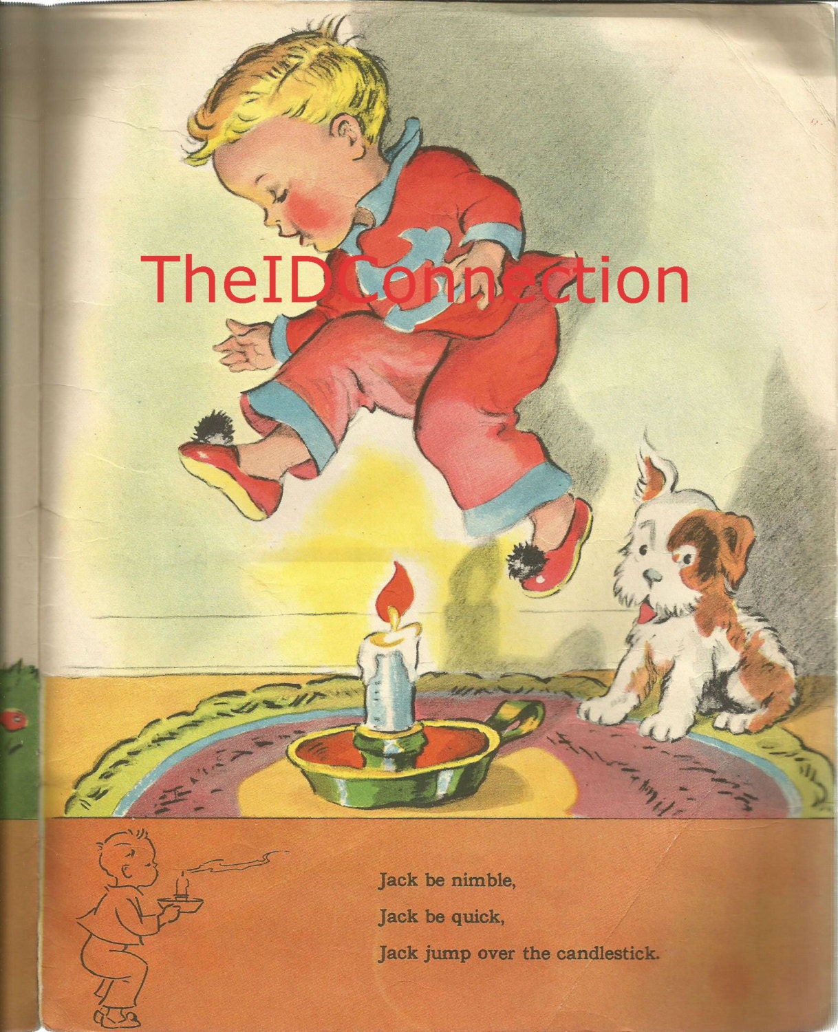 1941 Nursery Rhyme Digital Scan, Jack Be Nimble, Jack Be Quick, Jack