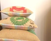 Large Burlap Coffee Sack Pillow
